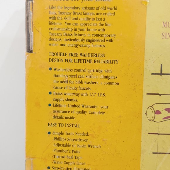 Tuscany Brass] SIENA Double Handled Bath Faucet with [pop up drain  included. - Picture 4 of 5